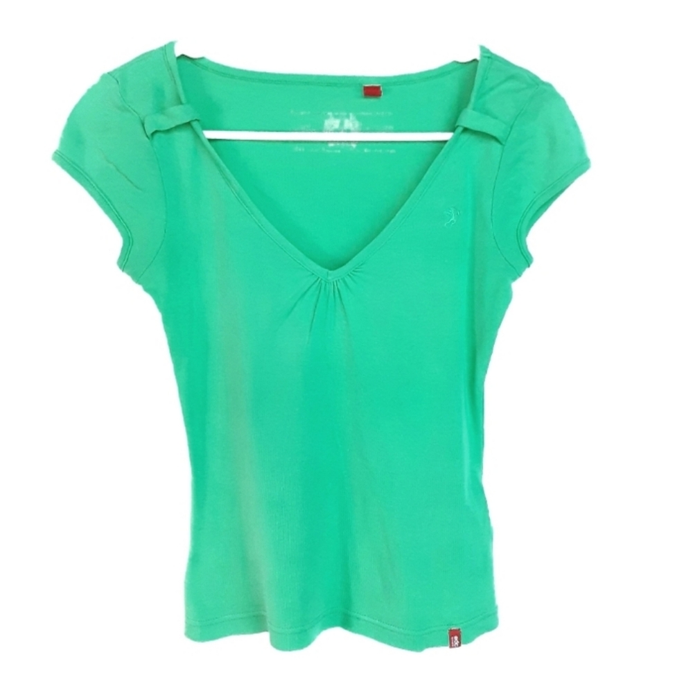 EDC BY ESPRIT Y2K V-Neck Polo Top Size XSmall